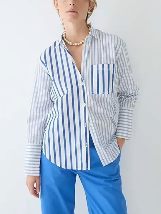 J. Crew Tops - J. Crew Garcon Shirt in Cocktail Stripe Cotton Poplin